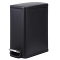 Garvee Small Bathroom Trash Can with Lid, 10 Liter / 2.6 Gallon Stainless Steel Garbage Can with Removable Inner Bucket & Step Pedal, Slim Metal Trash Bin for Toilet, Bedroom, Kitchen, Office, Black