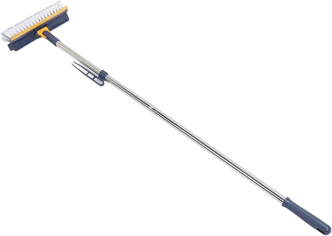 Fdit Long Handle Grout Scrubbing Brush 2 in Bathroom Floor Scrubbing Brush, Stiff Shower Floor for Garage Wall (Dark Blue)