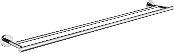 Miyili Double Towel Bar 36-Inch Stainless Steel Bathroom Towel Rack Holder Wall Mount Polished Finish, A01C90B
