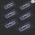 6 PCS Rectangular Shower Caddy Adhesive Replacement for Kitchen Bathroom Transparent Self-Adhesive Hooks Stickers for No Drilling Storage Shelf, Wall Mounted Corner Shelves, Set 6