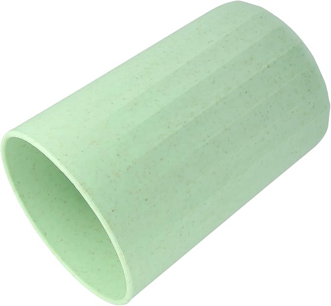 VOCOSTE 1Pc Bathroom Tumbler with Smooth Lines, Wheat Straw Cup, for Bathroom for Toothpaste Green 4.09''x2.80''