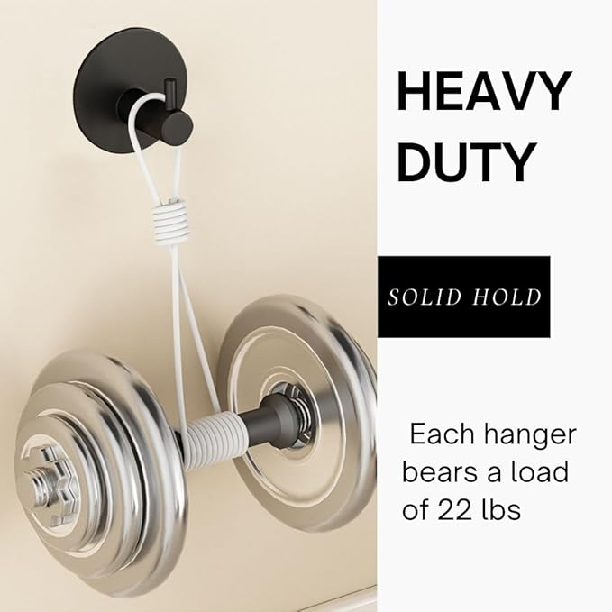 Miliocry 6 Packs Bathroom Towel Hooks, Adhesive Hooks Heavy Duty Wall Hook, Waterproof Stainless Steel Towel Hanger Robe Hat Coat Holder, Wall Mount Hooks for Bathroom,Bedroom,Kitchen(Black-Round)