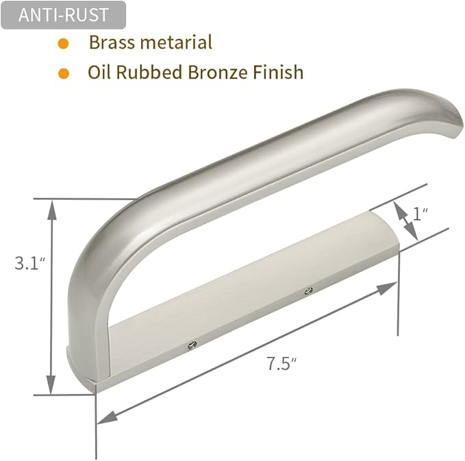 BESy Brass Toilet Tissue Paper Holder Brushed Nickel Bathroom Accessories Wall Mounted, Rust Protection