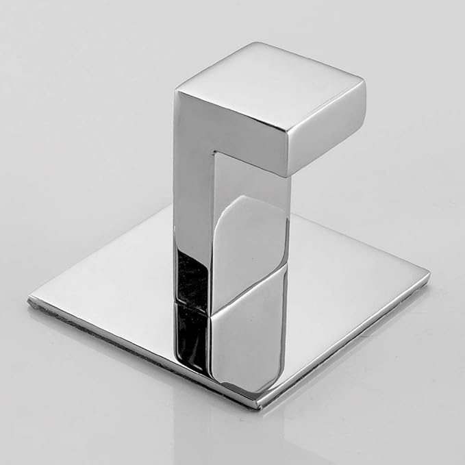 Self Adhesive 304 Stainless Steel Bathroom Square Towel Hook Sliver Chrome Finish Coat Hat Door Hook Hanger Bathroom Accessories,No Screw Need