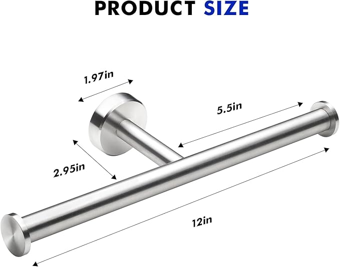 Double Toilet Paper Holder Wall Mount, Double Roll Toilet Paper Holders Brushed Nickel 304 Stainless Steel for Commercial Restroom & Bathroom, Silver