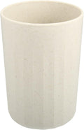 VOCOSTE 1Pc Bathroom Tumbler with Smooth Lines, Wheat Straw Cup, for Bathroom for Toothpaste Beige 4.09''x2.80''