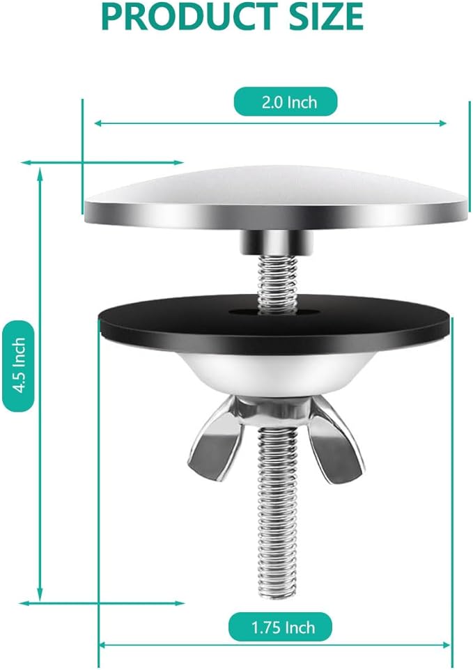 Sink Hole Cover, Kitchen Sink Hole Cover, Stainless Steel Faucet Hole Cover, Sink Sprayer Hole Plug, Easy Install Sink Plug for Kitchen & Bathroom (Silver)