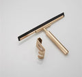 Shower Squeegee Bathroom Mirror Glass Wiper Stainless Steel Window Cleaning for Shower Kitchen Floor Glass Silicone Scraper (Gold)