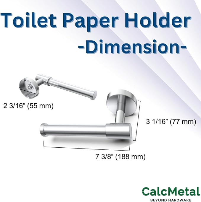 LAKETON Collection, 2 Packs Modern Single Post Toilet Paper Holder, Zinc Rustproof Wall Mounted Toilet Roll Holder for Bathroom and Kitchen, Plated Chrome