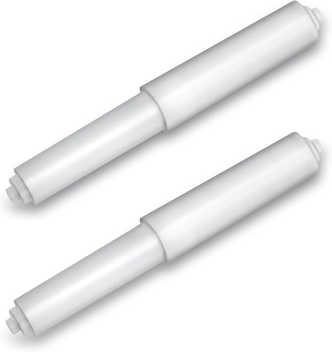 2Pack White Toilet Paper Holder Spring Loaded Roller Replacement Rod Toilet Paper Roller Spindle Replacement Rod Toilet Paper Roll Holder Toilet Paper Holder Stand