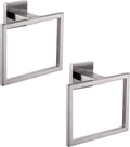 KOKOSIRI Bath Towel Ring 2PC Towel Hanger Bathroom Towel Holder Towel Rack Wall Mounted Stainless Steel 2 Pack, Brushed Steel, B3004BR-P2