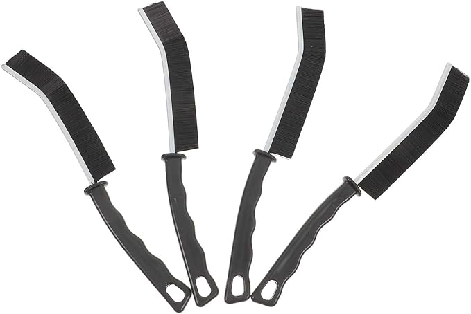 BESPORTBLE 4pcs Crevice Gap Cleaning Brush Set with Hard Bristles, Non-Slip Handle Scrubber Tools for Kitchen, Bathroom, and Sliding Door Track Cleaning