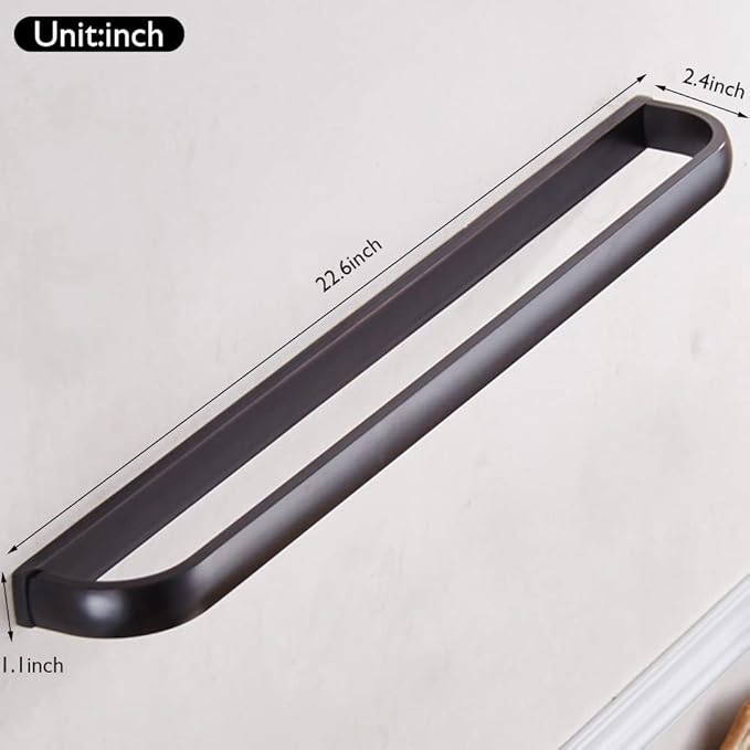 WINCASE Bronze Towel Bar, Oil Rubbed Hand Towel Holder 24 Inch, Bathroom Towel Rack Rod Wall Mount Screw in