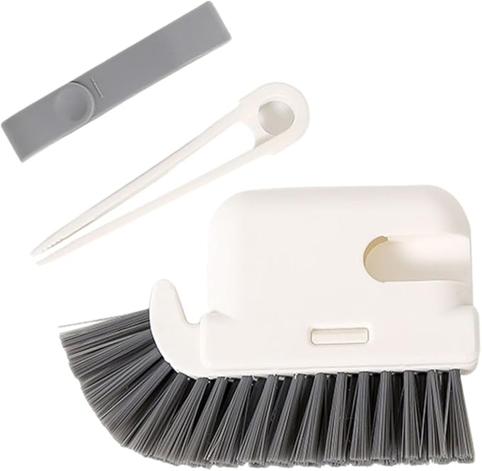 Window Track Cleaning Brush Grooves Cleaner with Detachable Design, Household Groove Gap Cleaning Tool for Kitchen and Window Tracks, Gray
