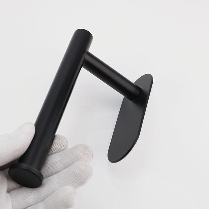 2 Pack Toilet Paper Holder Self Adhesive,Rustproof Adhesive Toilet Roll Holder No Drilling Tissue Holder for Kitchen Bathroom Tissue Holder Bathroom, Kitchen, Washroom Wall Mount （Black