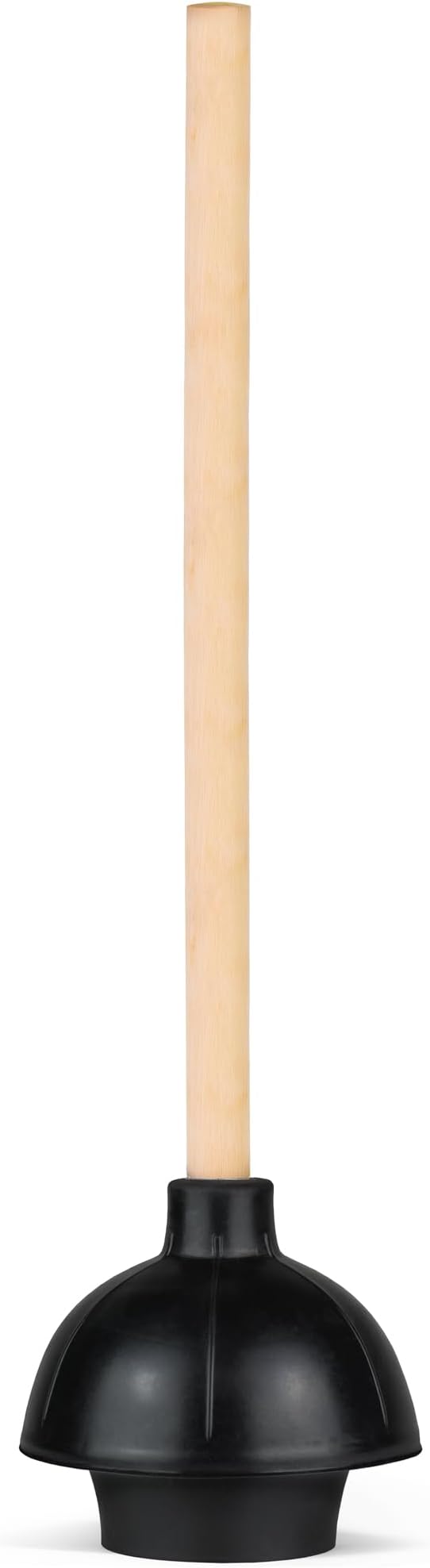 SteadMax Heavy Duty Toilet Plunger, Commercial Grade Double Thrust Force Rubber Cup with Wood Handle (22")