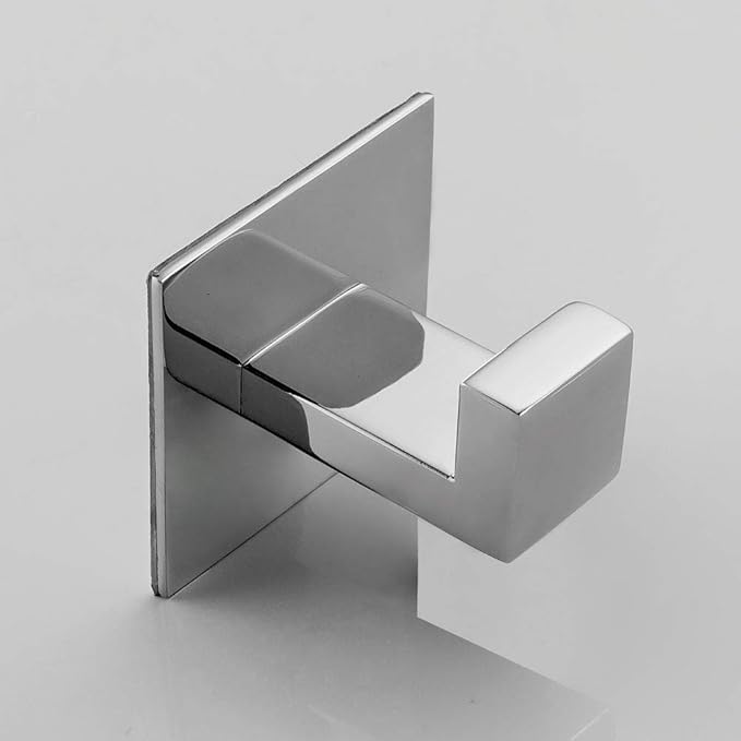 Stainless Steel Bathroom Towel Hook Self Adhesive Robe Coat Hook in Bathroom,No Screw Need and Chrome Finish …