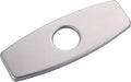Bathroom Faucet Escutcheons Brushed Nickel: 6 Inch Sink Hole Cover - Non-Leakge Deck Plate For Bathroom Faucet - Solid Faucet Base Plate for 1 or 3 Hole Bathroom Vanity Basin - 4" Faucet Cover Plate