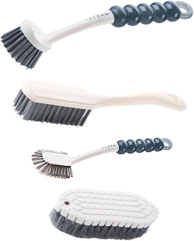 NOLITOY 4pcs Practical Cleaning Brush Set for Home Kitchen Bathroom Ergonomic Flexible Design for Shoes Pots and Grout Essential Washing Tools for Efficient Cleaning