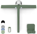 GÜTEWERK Shower Squeegee for Glass Doors, Silicone Window Squeegee, Bathroom and Glass Cleaning - Green - 11 Inch