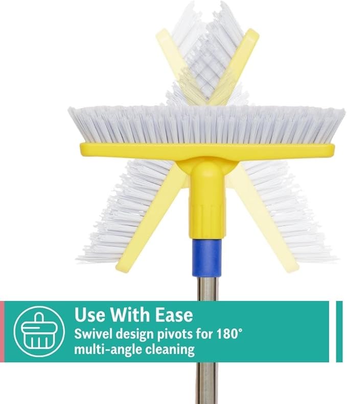 CHOMP! Grout Cleaner Bundle, Includes Long Handle Stand Up Brush, Refreshes Grout and Removes Stains on Tile Floors and Bathroom Walls & Kitchens (4 Pack Set)