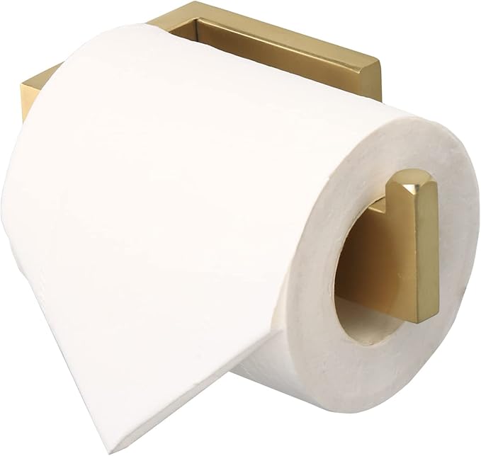 TocTen Toilet Paper Holder-Bathroom Tissue Holder Fit Big Roll Paper, Toilet Paper Roll Holder Wall Mounted Made of Thicken Stainless Steel, Suitable for Bathroom, Kitchen.(5.9 Inch, Brushed Gold)