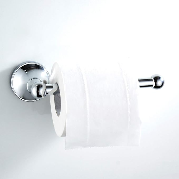 Flybath Toilet Paper Holder Without Cover Brass Bathroom Tissue Roll Bar Wall Mounted, 20 cm / 7.87 inches, Polished Chrome