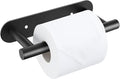 Matte Black Toilet Paper Holder, Upgraded SUS304 Stainless Steel Toilet Roll Holder, Modern Double Base Paper Towel Holder Wall Mount for Bathroom, Kitchen, Washroom