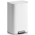 mVm 10.6 Gal Kitchen Trash Can, Step Trash Can with Lid, Smooth Edge Garbage Bin for Home Office (White)