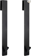 Simtive Extended Shower Door Hooks (10-Inch), Over Door Hooks for Bathroom Frameless Glass Shower Door, Towel Hooks, 2-Pack, Black