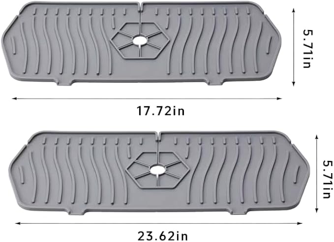 Kitchen Sink Faucet Mat - 2026 New Foldable Sink Protectors for Kitchen Sink, Multi-Size Silicone Faucet Guard & Draining Mat, Splash Guard Keeps Countertop Dry, for Farmhouse RV Bathroom