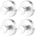 YEYSXSY Luxe Hold No Drill Hooks Stainless Steel Waterproof Suction Cup Hooks Towel Bath Robe Hooks for Bathrooms Silver 4 PCS
