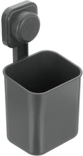 uxcell 1Pcs Suction Toothbrush Holder, 4" x 8" Wall Mounted Shower Caddy Organizer Cup for Tooth Brush, Toothpaste, Razors in Bathroom, Kitchen(Gunmetal Grey)