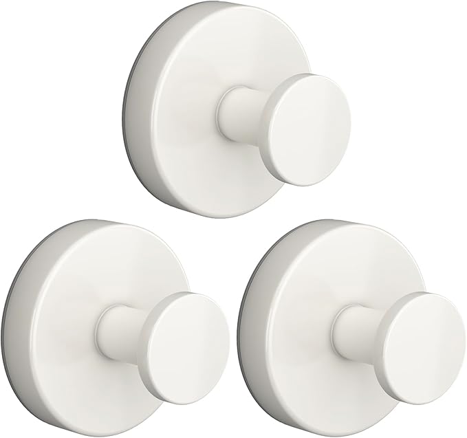 2026 Suction Cup Hooks for Shower, Towel, Window, Bathroom, Wreath, Kitchen, Class Door, Mirror, No-Tools No-Drill Removable Heavy Duty up to 15 lbs Hook Holders (3 Pack, White)