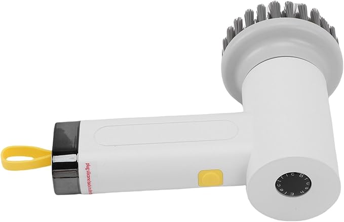 Cordless Electric Rotating Brush 2 Speeds | Effortless Bathroom Kitchen Scrubber with 3 Replaceable Heads for Tiles, Windows, and Floors | White | Fast Charging (White)
