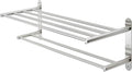Bathroom Towel Rack with 24-Inch Multilayer Hotel Racks 304 Stainless Steel Towel Bar Shelf Wall-Mounted Brushed Finish Bar with Towel Shelves,2-Tier Bar Mounted
