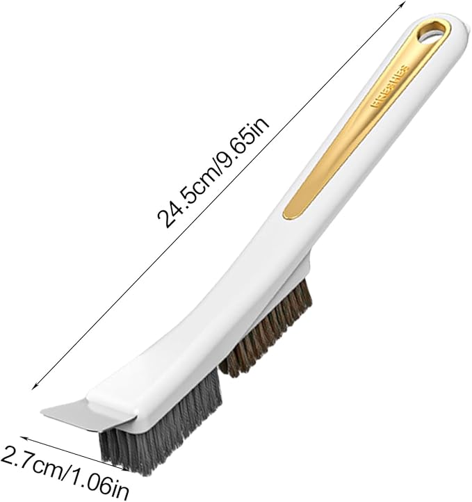 Kitchen Stove Top Brush - Heavy Duty Scrubber with Scraper, Steel Wire Cleaning Tool | Home Dirt Removal Accessory for Sink Drains, Tile, Grout, Stove, Bathroom Corners, Daily Cleaning Tasks