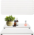 2PCS Water Absorbing Stone Tray, Fast Dry Diatomite Stone Sink Trays, Non-Slip Soap Holder for Bathroom and Kitchen Sink, Sink Coasters Keep Countertop Drying Neat, 8.3 x 4.0 Inches
