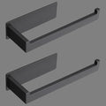 Hand Towel Holder, Strong Self Adhesive Hand Towel Ring, Thicken SUS304 Stainless Steel Hand Towel Bar/Rack, No Drilling Modern Hand Towel Hanger (Matte Black, 2 Pack 9 in)