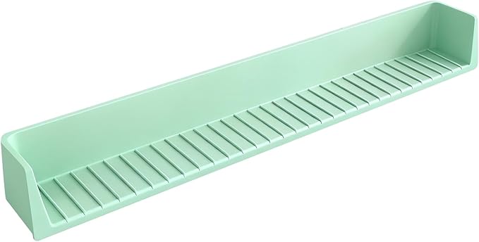 Bathtub Splash Guard for Tub Kids, Longer Silicone Water Splash Guard for Bathtub, Toy Holder Play Shelf for Bathtime，Silicone Tub Splash Guard Prevent Water Spills in Bathroom (Green)