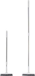 Adjustable Long Handle Brush Hard Bristles Deck Brush with 51.2'' Extension Pole Floor Scrub Brush for Bathroom, Patio, Corner Cleaning