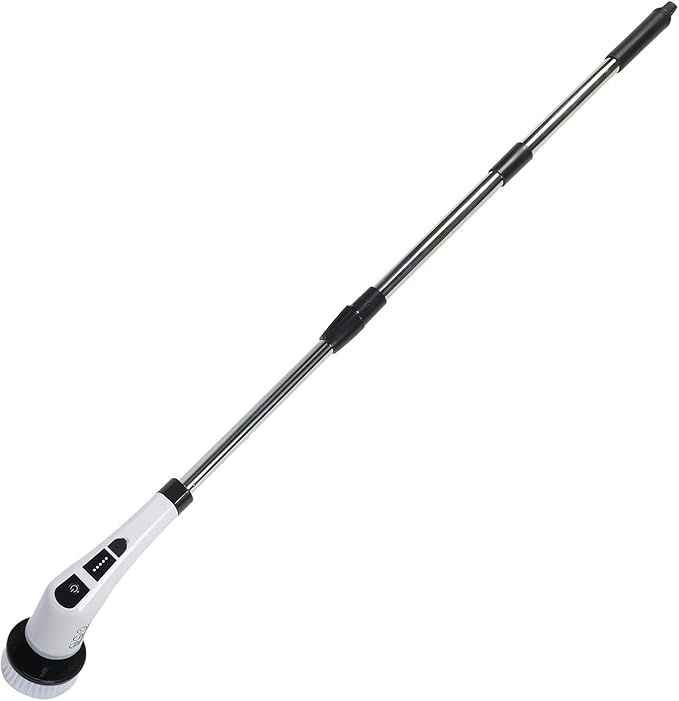 Electric Rotate Scrubber, Cordless Bathroom Scrubber Cleaning Brush with Multiple Heads Extension Pole Shower Cleaning Brush Adjustable & Detachable Handle for Bathroom Kitchen