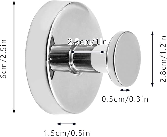 2 PCS Suction Cup Hooks for Shower, Bathroom Stainless Steel Mounting on Glass Doors, Tile, Mirrors (Silver)