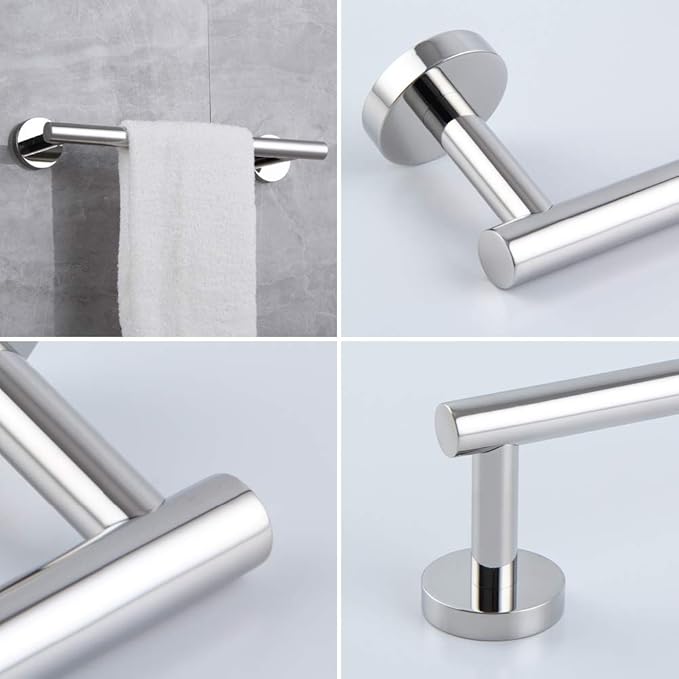 12-Inch Towel Bar SUS 304 Stainless Steel Towel Rack Wall Mounted Towel Rail Towel Rod for Bathroom Modern Style Polished Finish