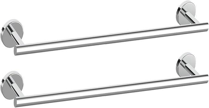 Newfun 16 Inch Polished Chrome Bathroom Towel Bar, 2-Piece Towel Racks for Bathroom SUS304 Thicken Stainless Steel Towel Holder