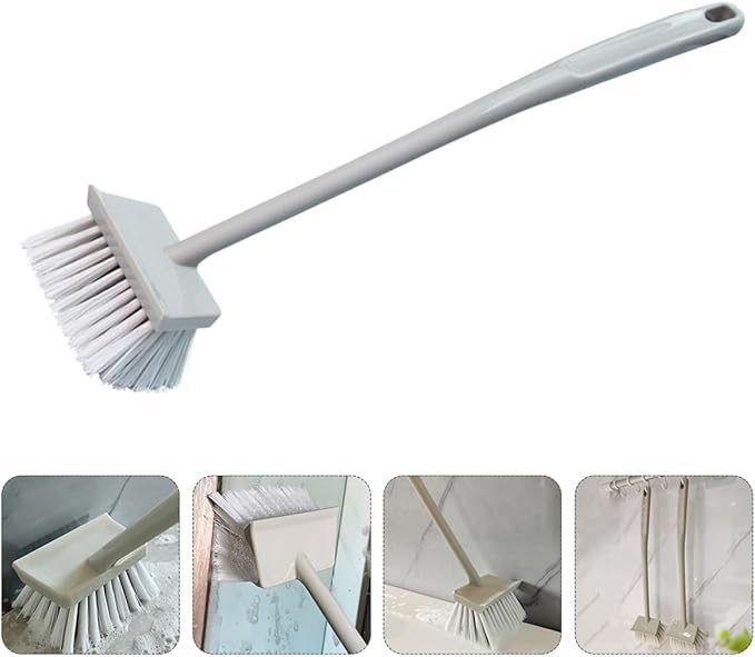 FRCOLOR Toilet Cleaning Brush with Long Handle Stiff Bristle Bathroom Scrub Brush for Floor Tile and Wall Cleaning for Home and Hotel Use
