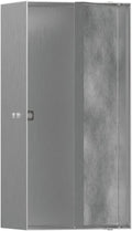 hansgrohe XtraStoris Rock Recessed Wall Niche with Tileable Door 12"x 6"x 4" in Brushed Stainless Steel, 56082800