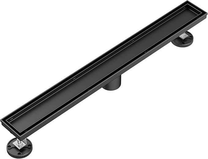 Neodrain 60 in Matte Black Linear Shower Drain- with 2-in-1 Flat & Tile Insert Cover, 304 Stainless Steel Rectangle Shower Floor Drain,Floor Shower Drain