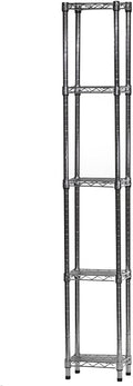 Shelving Inc. 8" d x 12" w x 96" h Chrome Wire Shelving with 5 Tier Shelves, Weight Capacity 800lbs Per Shelf