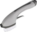 Soap Dispensing Dish Brush, Kitchen Scrub Brush with Soap Dispenser Fillable Long Grips Brush for Pans Pots Sink and Bathtub Washing, Green/Gray(Gray)